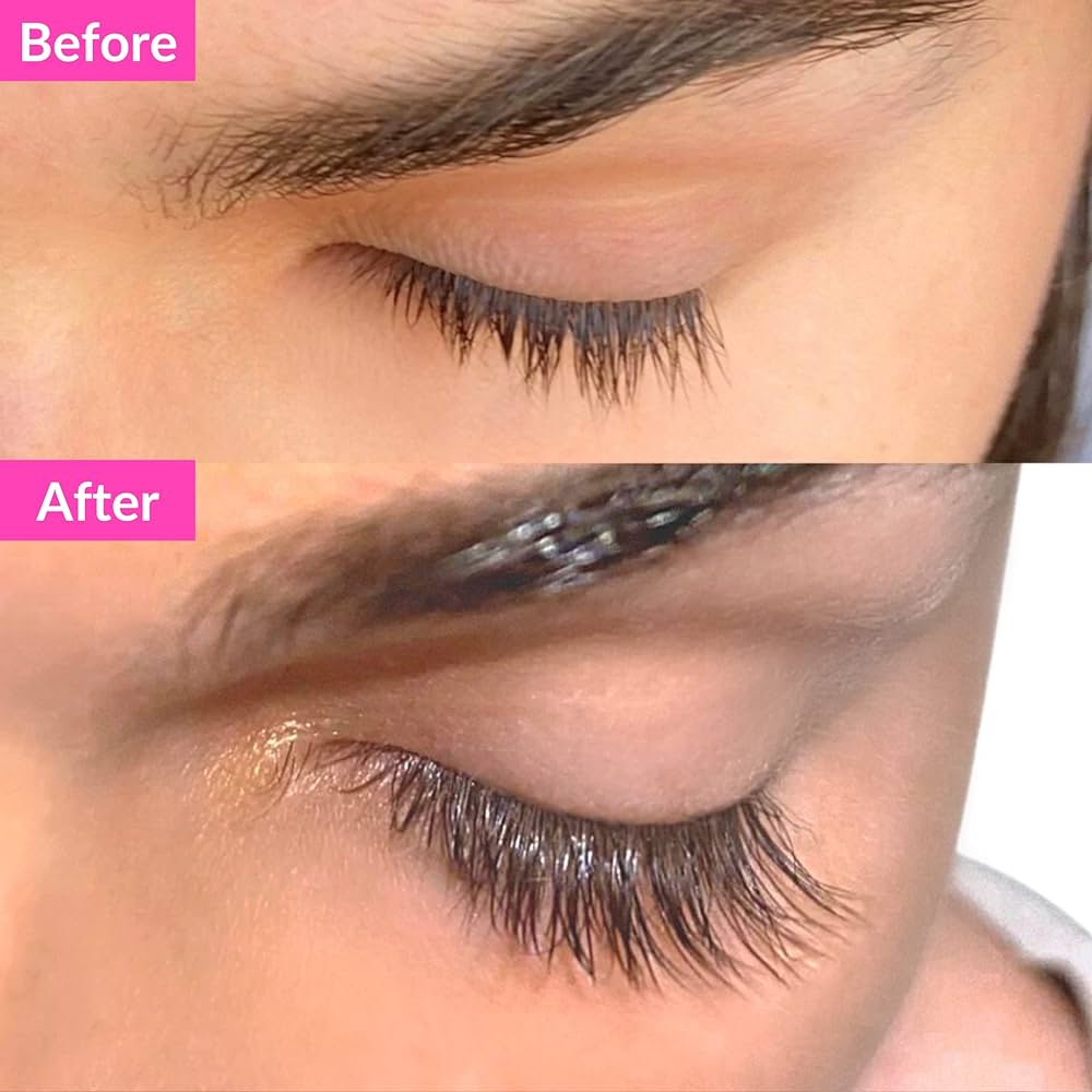 Before and After the use of Eye Glimmer's Lash Growth Serum 